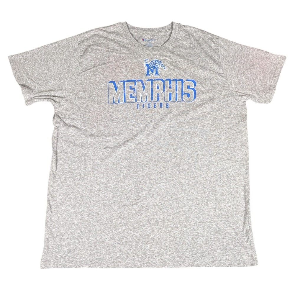 Champion T-Shirt Mens 2XL Gray Memphis Tigers NCAA Distressed Good